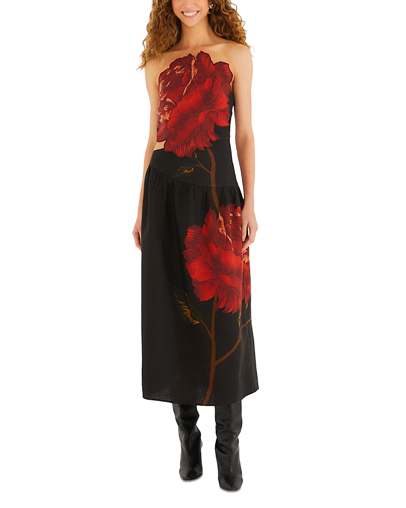 Farm Rio Rosalia Strapless Dress