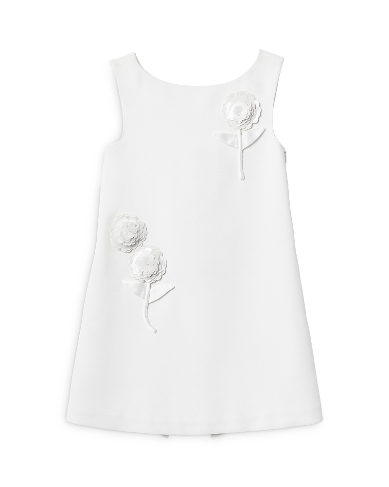 Self-Portrait Girls' Crepe Sequin Flower Dress - Little Kid, Big Kid