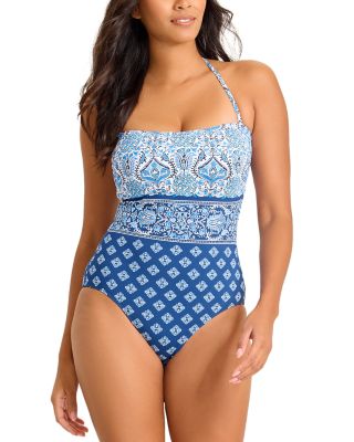 Noble Pineapple Bandeau One Piece Swimsuit