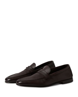 Natural Grain Leather Mocassin Loafers