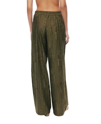 Textured Wide-Leg Pants