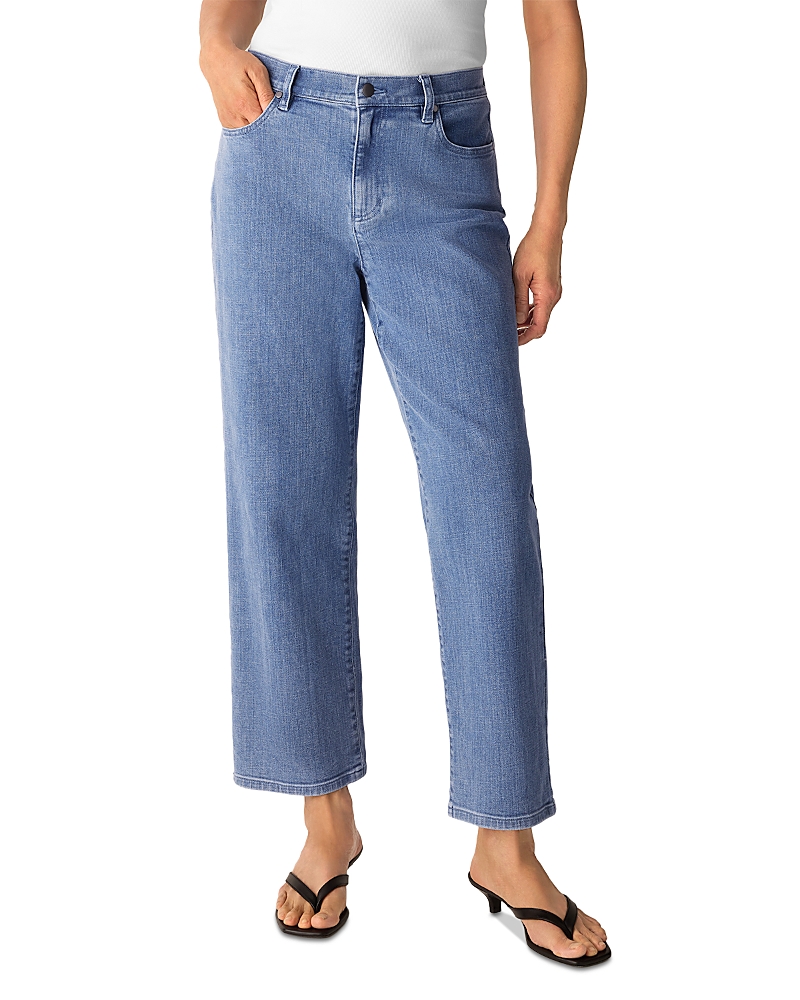 Eileen Fisher Straight High Rise Ankle Jeans in Classic Indigo
