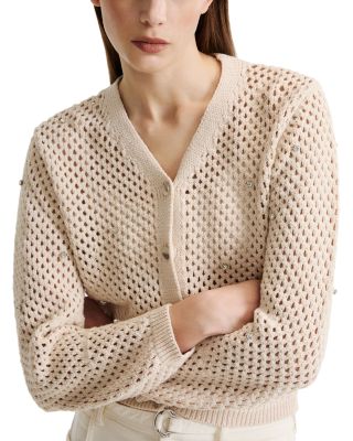 Mlmfulcro Mesh Knit Cotton Cardigan Sweater