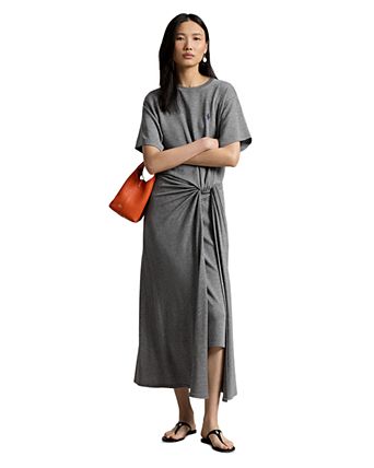 polo ralph lauren t shirt dress Cotton Mesh Polo For Ladies Cotton Mesh Polo T-shirt Dress Womens blend fabric and features a relaxed bodice with a shirred twist detail at its fitted waist. Jersey T-Shirt Maxidress