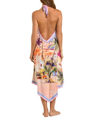 Elise Postcard Print Cover Up Dress