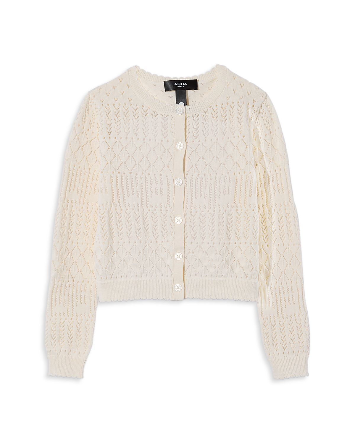 Aqua Girls' Pointelle Cardigan, Big Kid - Exclusive