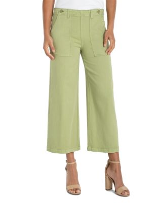 Utility High Rise Crop Wide Leg Jeans in Lotus