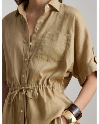 Linen Roll Tab Sleeve Tunic