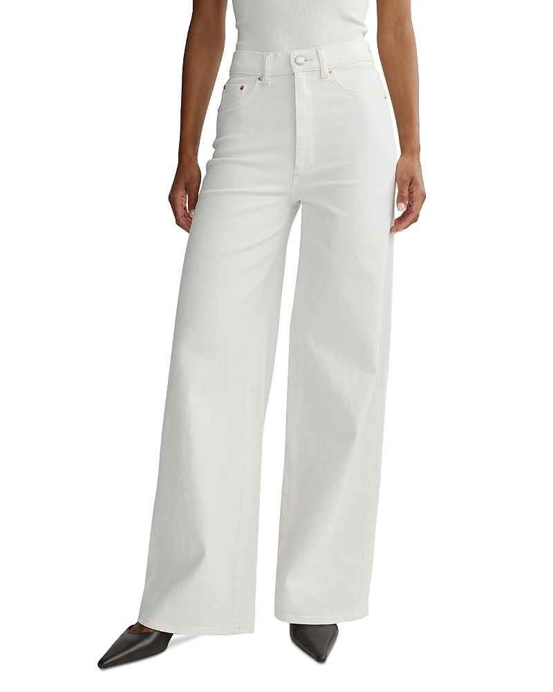 DL1961 Hepburn High Rise Wide Leg Jeans in Eggshell