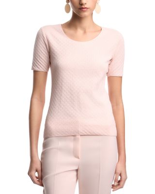 Stretch Jersey Geometric Jacquard Top