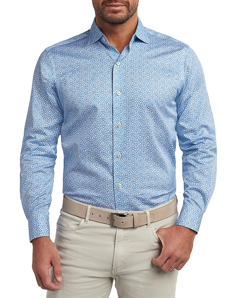 David Donahue Micro Paisley Print Shirt