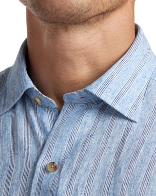 Linen Stripe Short Sleeve Shirt