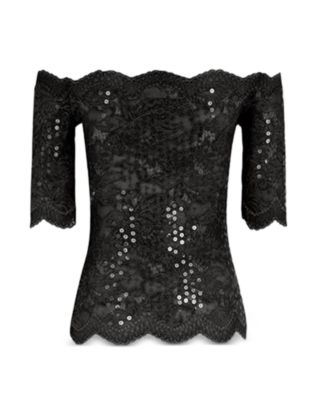 Scalloped Short Sleeve Top