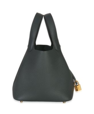 Picotin Lock Leather Handbag