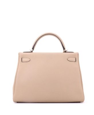 Kelly 32 Handbag Light Togo with Palladium Hardware