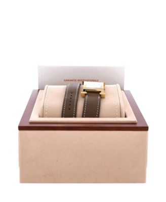 Heure H Double Tour Quartz Watch in Stainless Steel and Leather 21mm