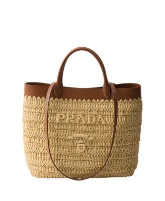 Small Crochet and Leather Tote Bag