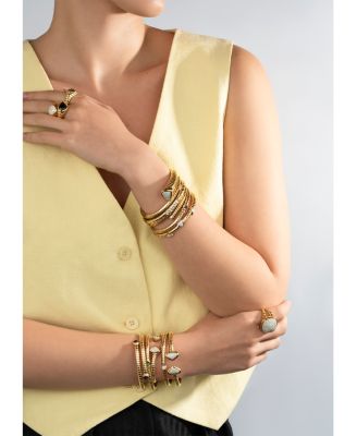 Trisola Diamond Trompette Bangle Bracelet in 18K Yellow Gold