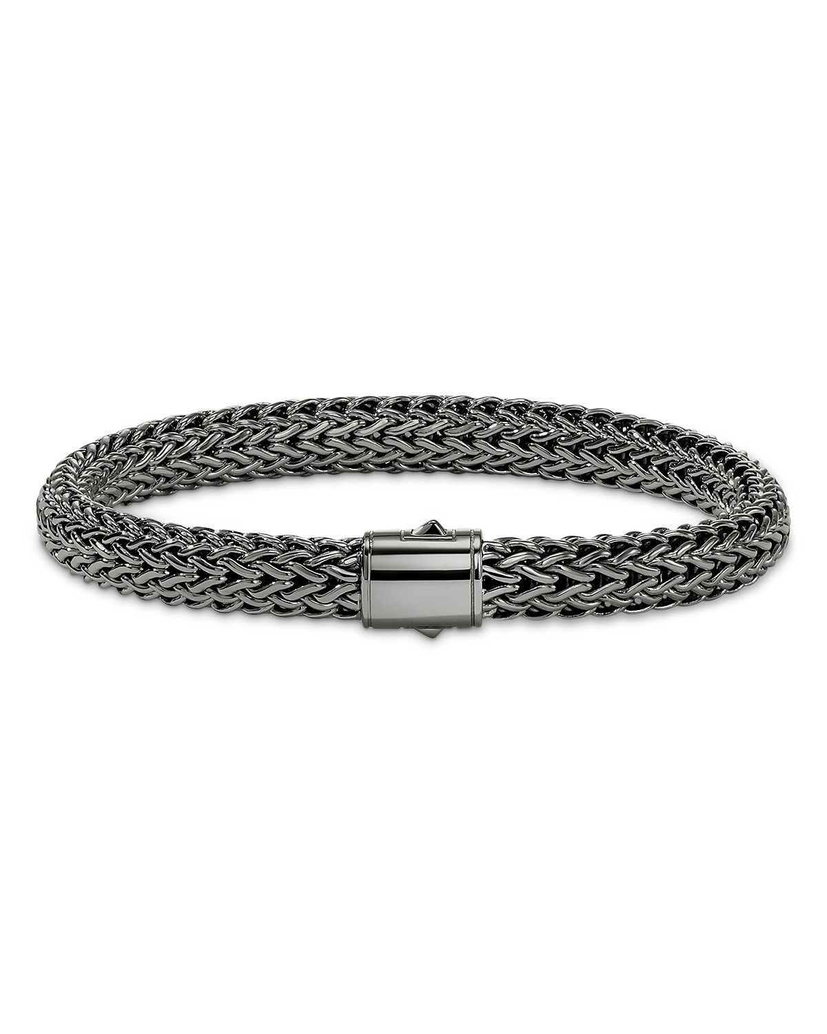 John Hardy Sterling Silver Icon Dark Woven Link Bracelet, 7.5mm