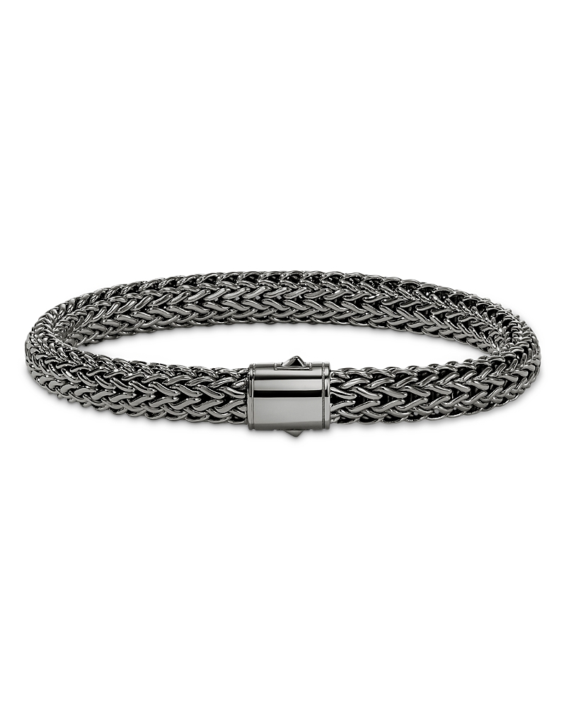 John Hardy Sterling Silver Icon Dark Woven Link Bracelet, 7.5mm