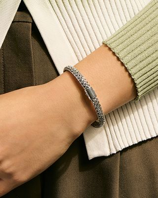 Sterling Silver Icon Woven Link Bracelet, 6.5mm