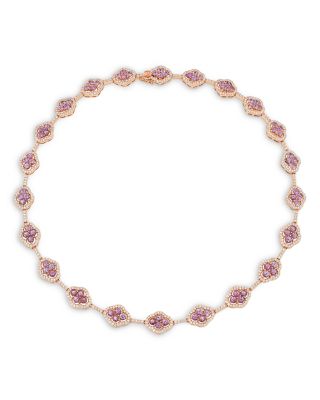 18K Rose Gold Maison Pink Sapphire & Diamonds Collar Necklace, 17"