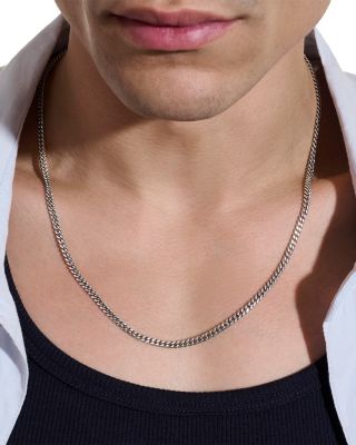 Sterling Silver Chain Curb Link Necklace, 26"