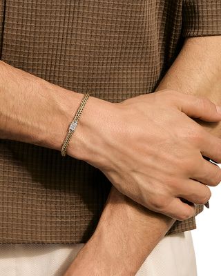 14K Bonded Gold & Sterling Silver Icon Reversible Woven Link Bracelet, 5mm