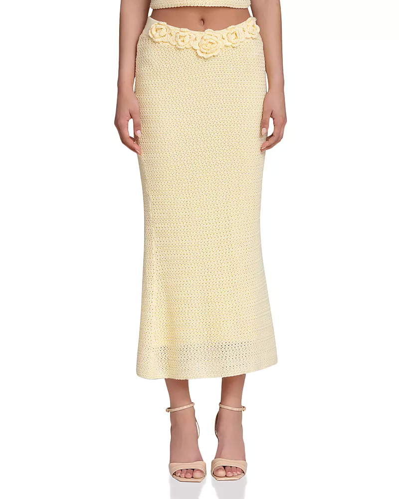 Avec Les Filles Crochet Midi Skirt