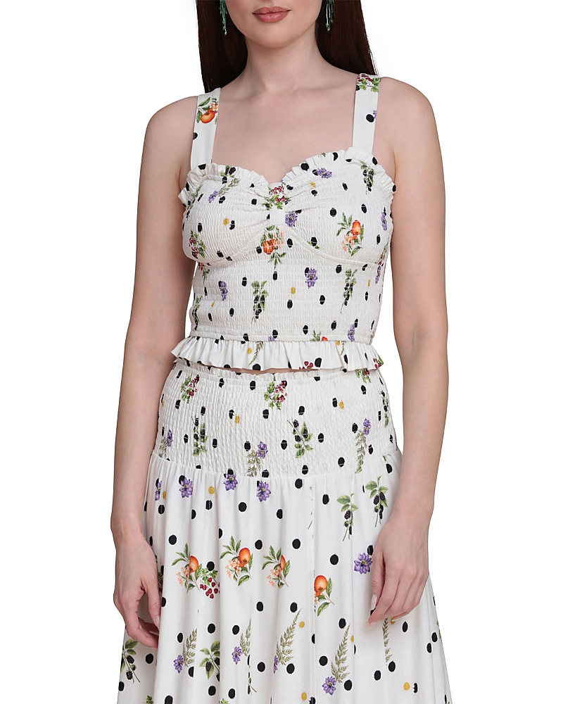 Avec Les Filles Smocked Ruffle Tank