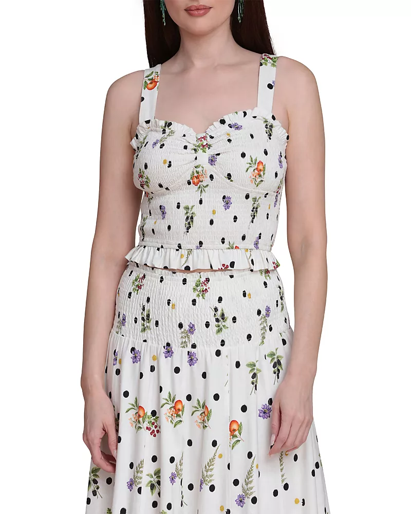 Avec Les Filles Smocked Ruffle Tank