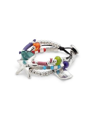  Silver-Plated Beaded Bracelet With Beads and a Star