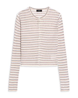 Cropped Striped Cardigan