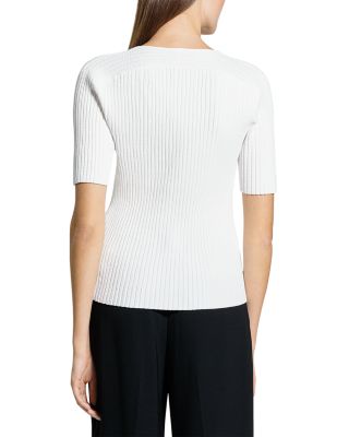 Pointelle V Neck Tee