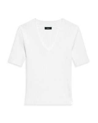 Pointelle V Neck Tee