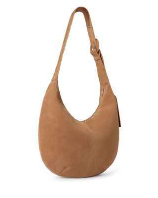 Sia Large Curved Suede Crossbody Bag