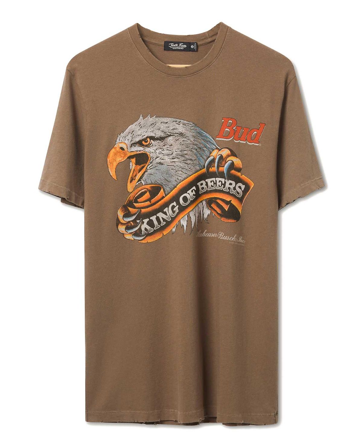 Junk Food Clothing Unisex Budweiser King of Beers Eagle Vintage Tee