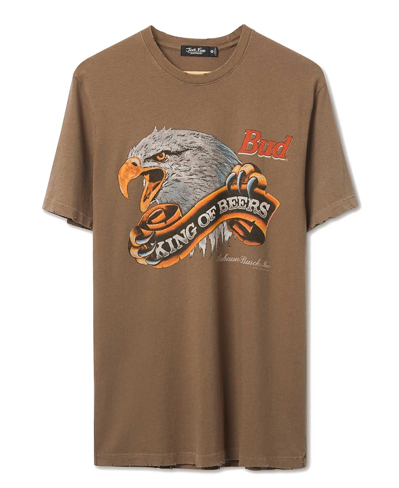 Junk Food Clothing Unisex Budweiser King of Beers Eagle Vintage Tee