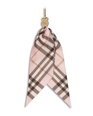 Check Silk Scarf Bag Charm