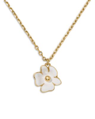 Golden Bloom Flower Pendant Necklace, 16-19"