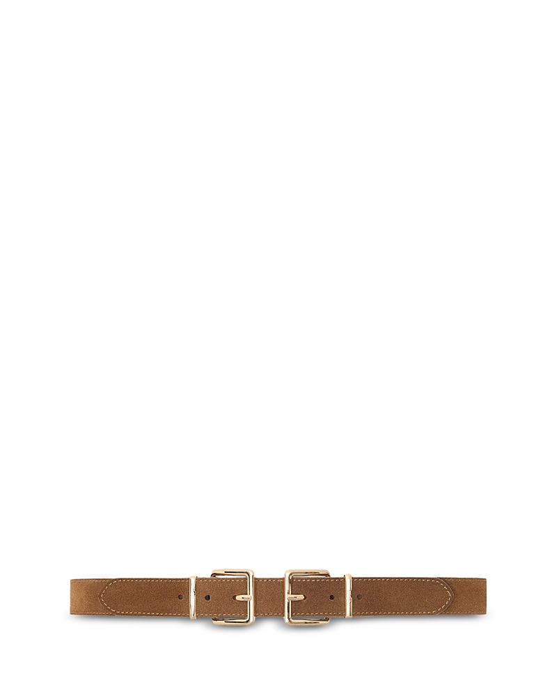 Maje Women's Double Buckle Suede Belt