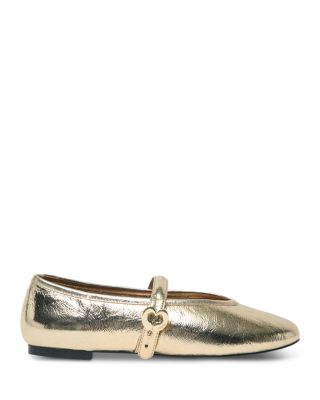 Women's Metallic Leather Ballet Flats
