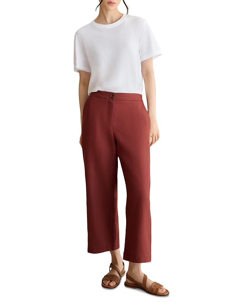 Hobbs London Lillie Cropped Linen Trousers