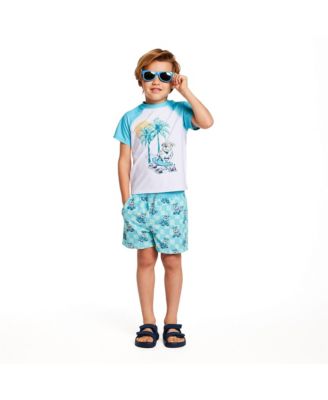 Boys' Short Sleeve Skating Dog Rashguard Set - Little Kid, Big Kid