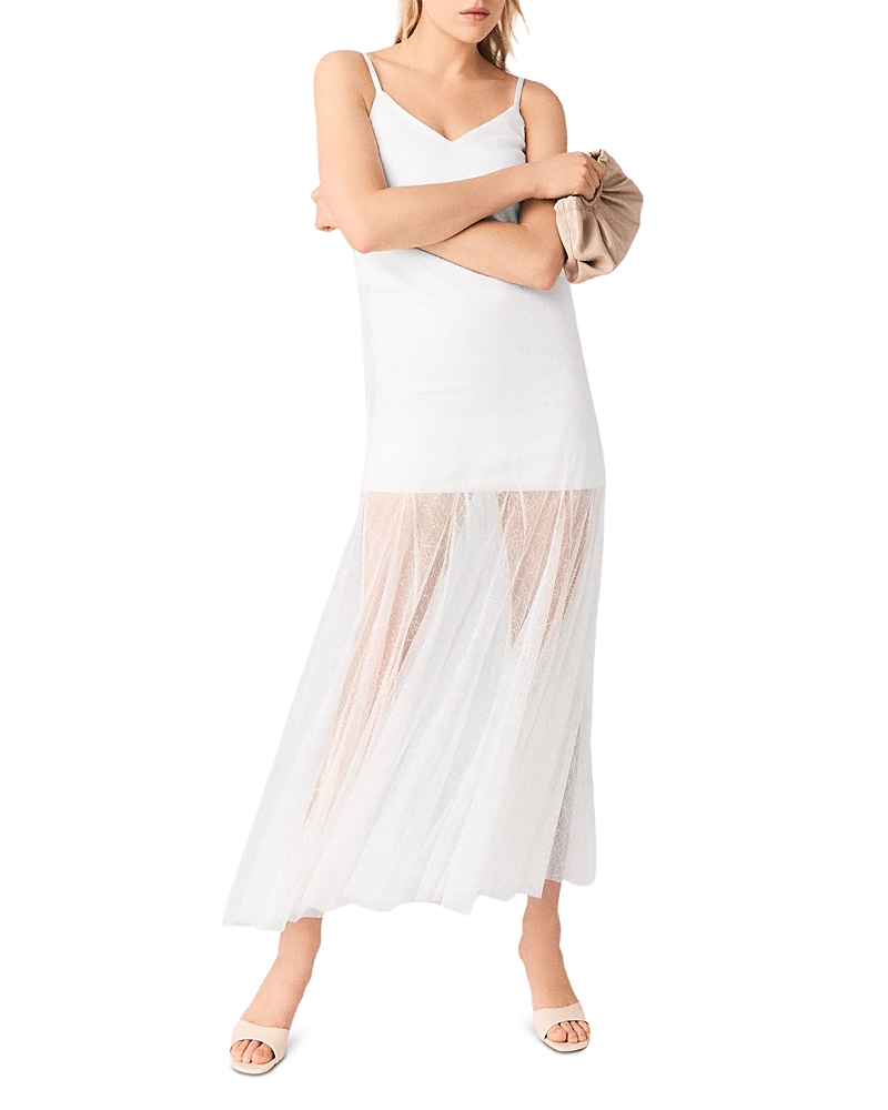Maje Taffeta & Lace Dress