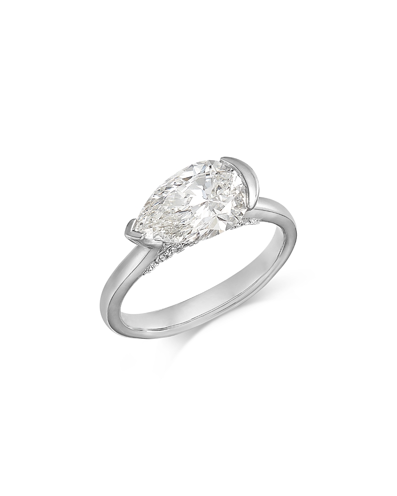 Bloomingdale's Fine Collection Luxe Collection Certified Lab Grown Diamond Pear Cut Solitaire Ring in 18K White Gold, 2.1 tcw