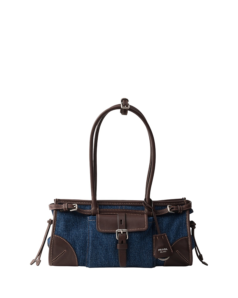 Prada Bonnie Medium Denim and Leather Handbag