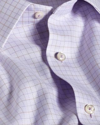 Trim Fit Twill Check Dress Shirt