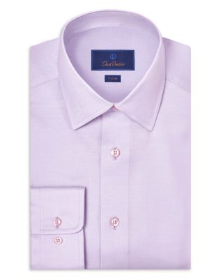 Trim Fit Stretch Twill Solid Dress Shirt