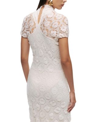  High-Neck Lace Maxi Dress